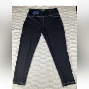 Vooveeya Women’s  Black/White 3XL Activewear Stretch Yoga Running Cycling Pants